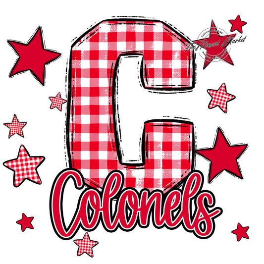 Colonels Plaid Star Design-Red