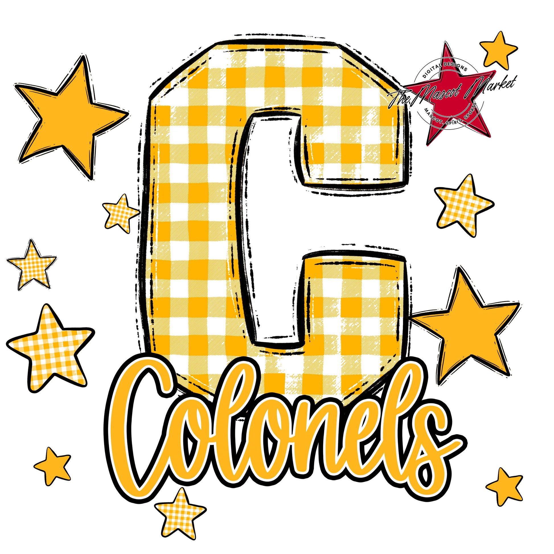 Colonels Plaid Star Design-Yellow