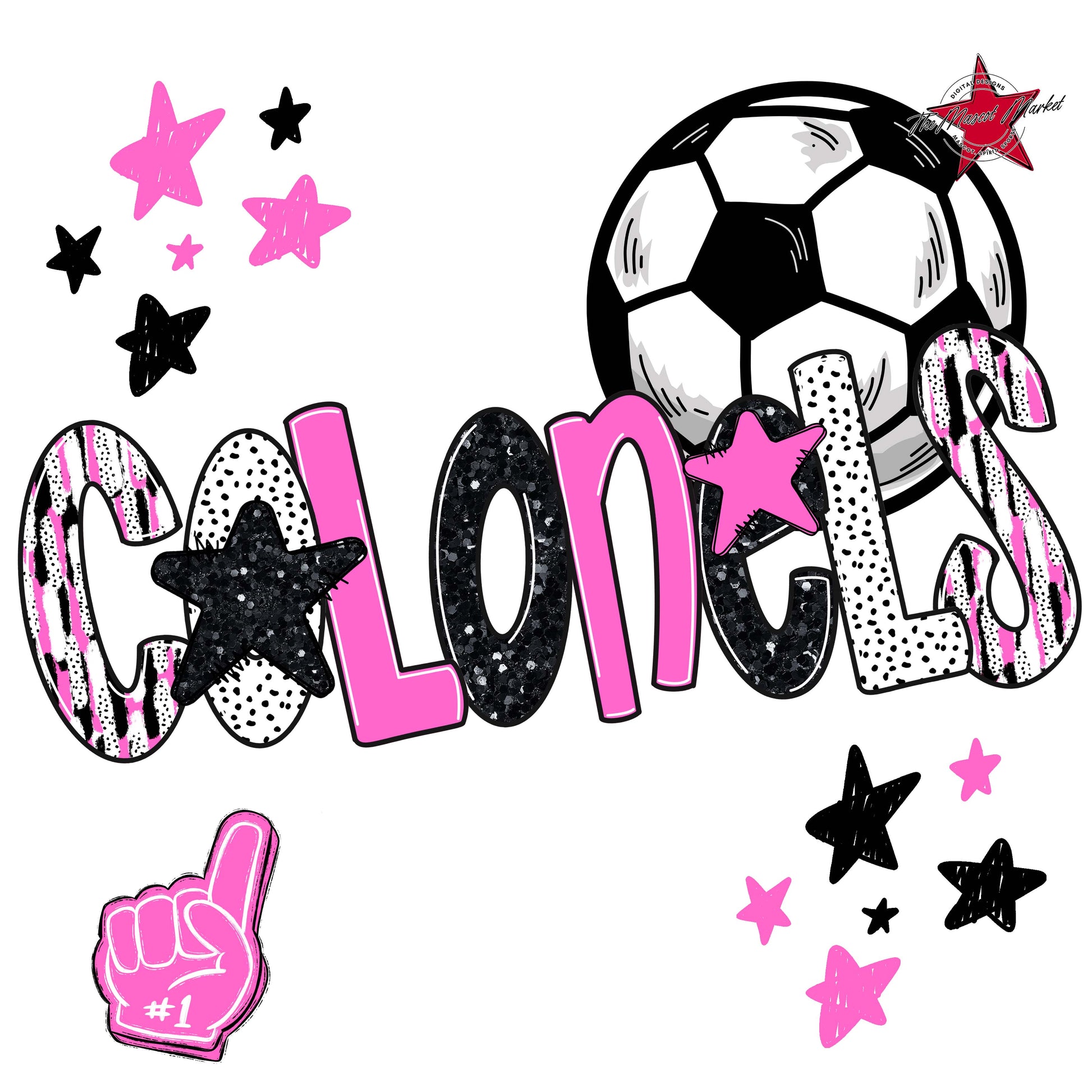 Colonels Soccer Scrape-Baby Pink