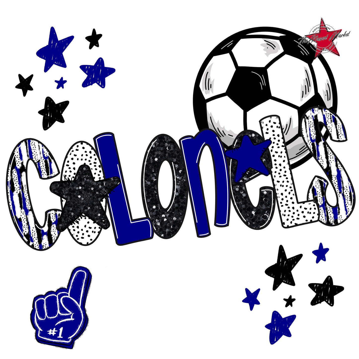 Colonels Soccer Scrape-Blue