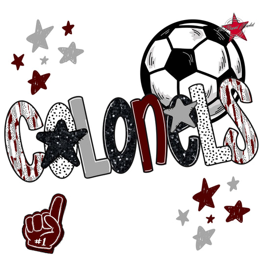 Colonels Soccer Scrape-Maroon & Grey