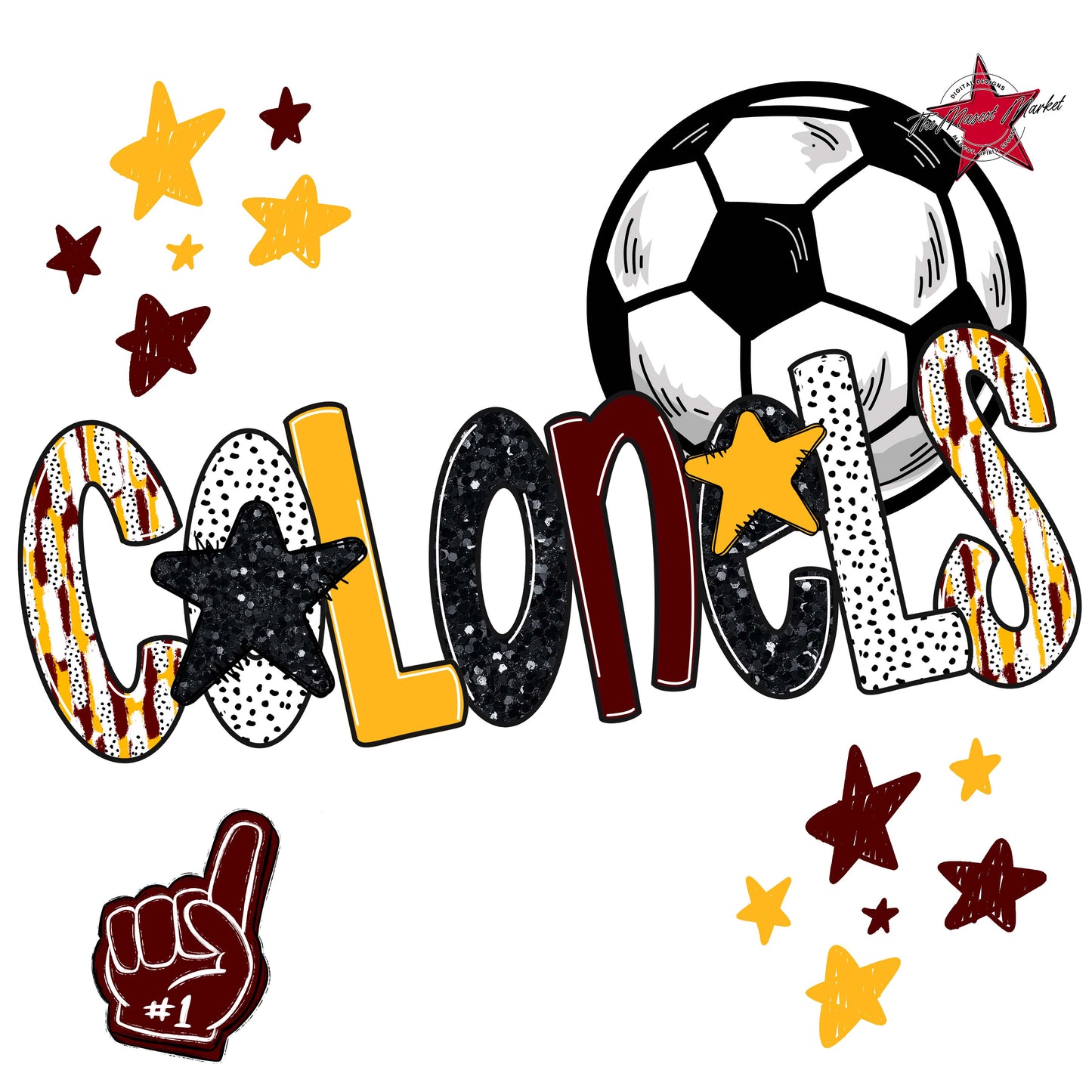 Colonels Soccer Scrape-Maroon & Yellow