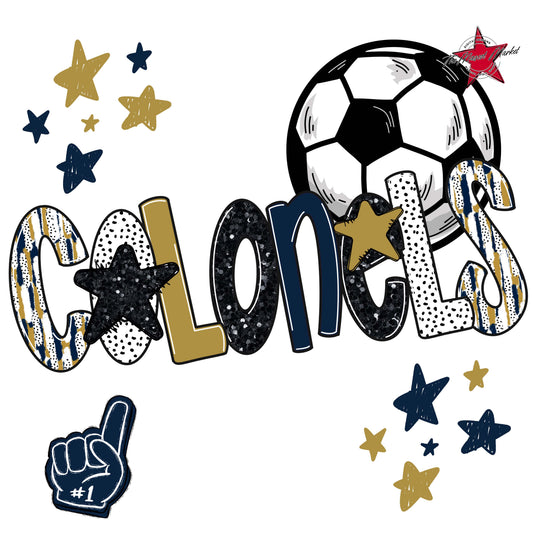 Colonels Soccer Scrape-Navy & Gold