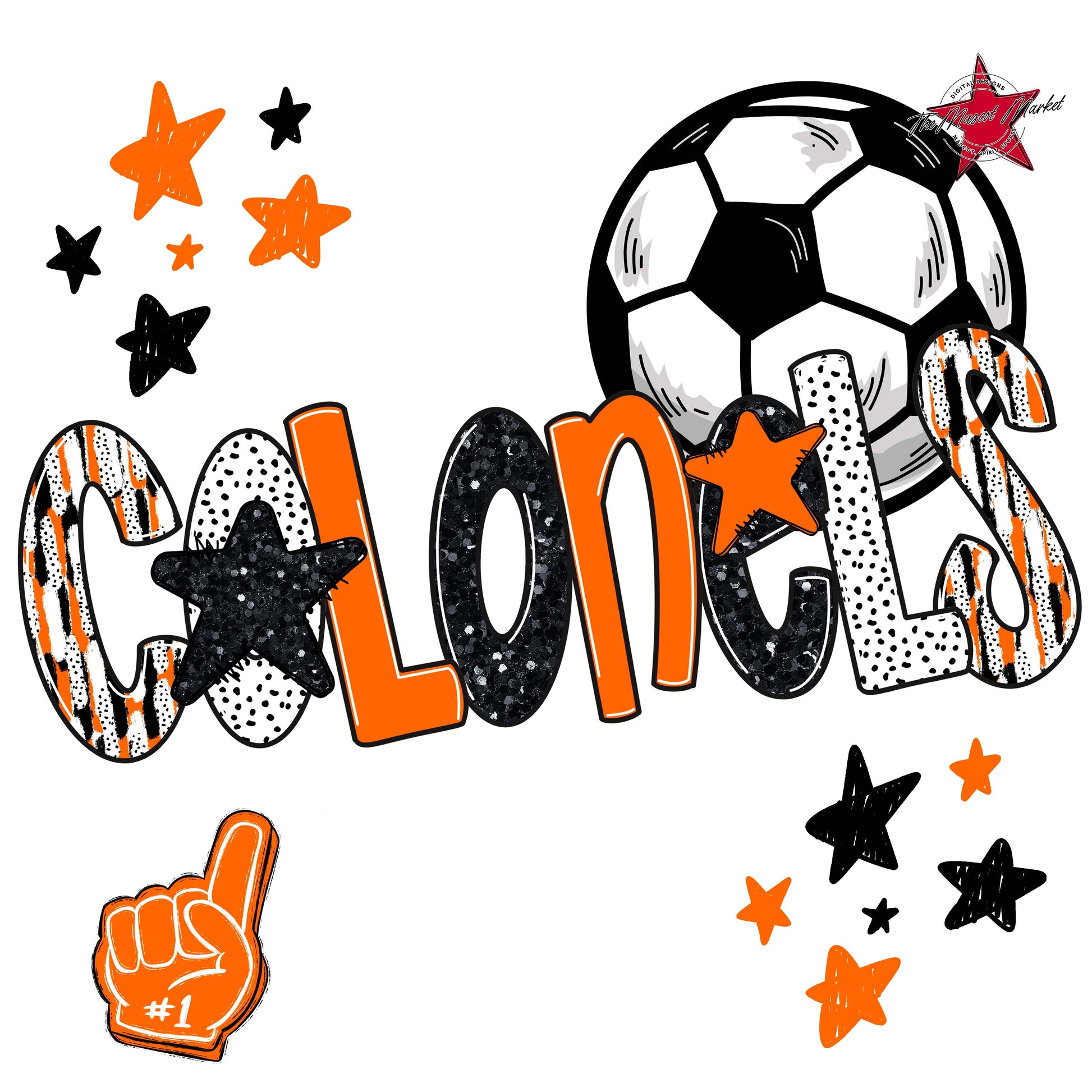 Colonels Soccer Scrape-Orange