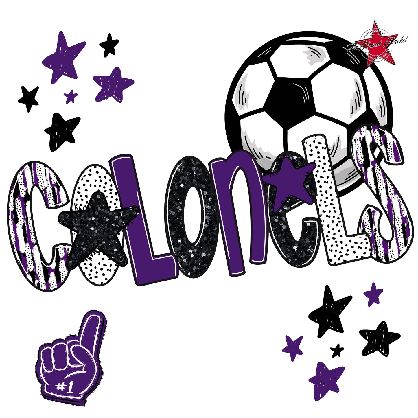 Colonels Soccer Scrape-Purple