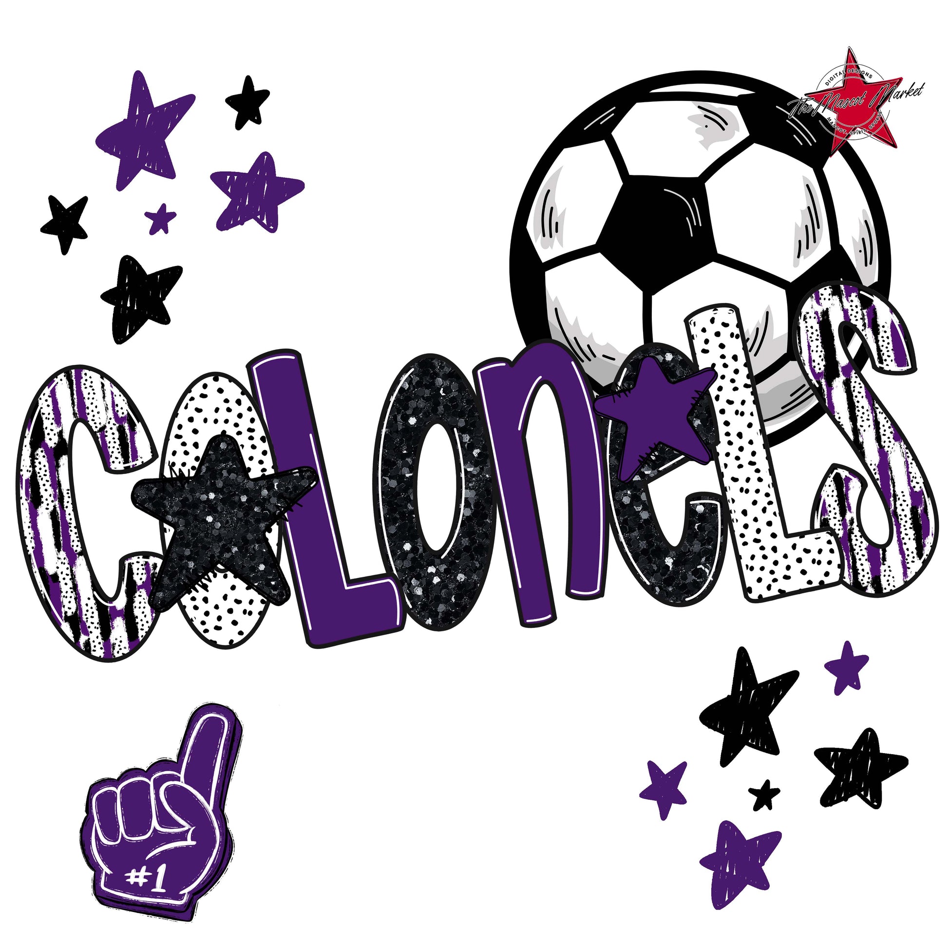 Colonels Soccer Scrape-Purple