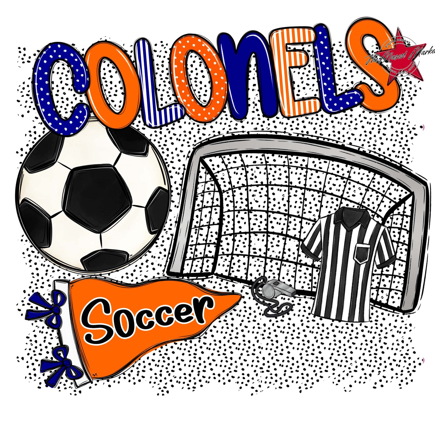 Colonels Soccer Spirit-Blue & Orange