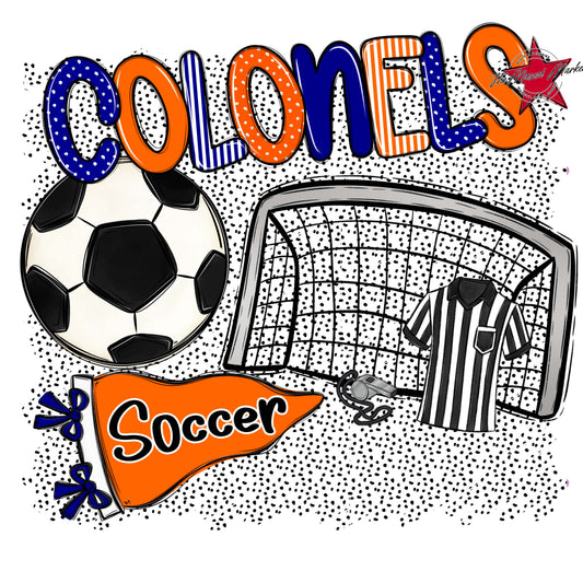 Colonels Soccer Spirit-Blue & Orange