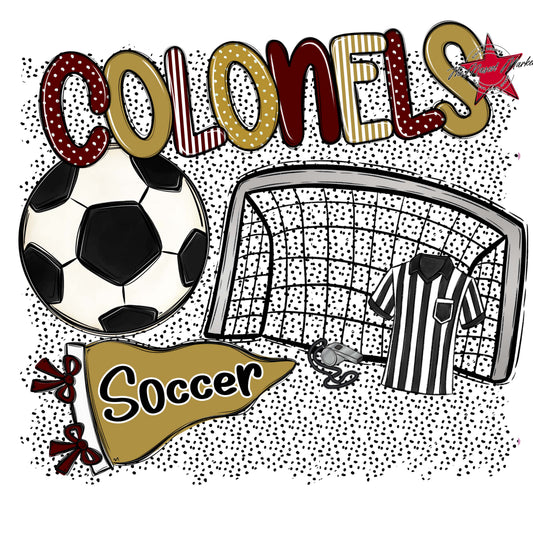 Colonels Soccer Spirit-Maroon & Gold