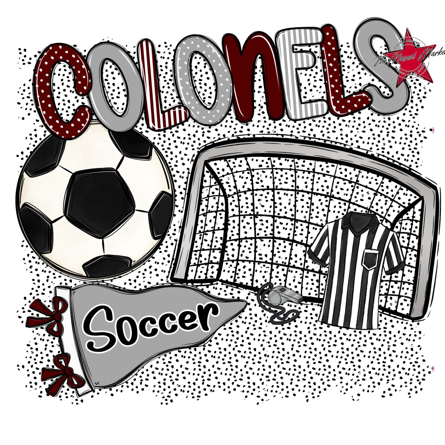 Colonels Soccer Spirit-Maroon & Grey