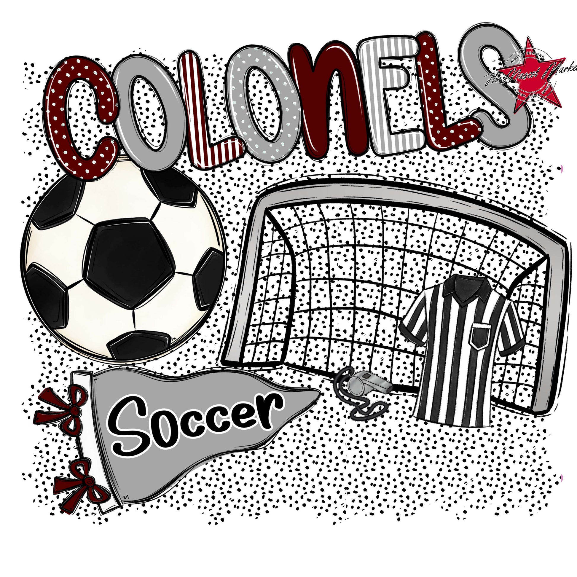 Colonels Soccer Spirit-Maroon & Grey
