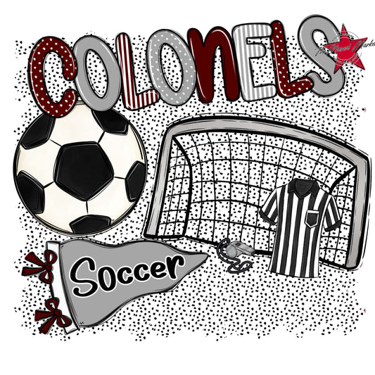 Colonels Soccer Spirit-Maroon & Grey