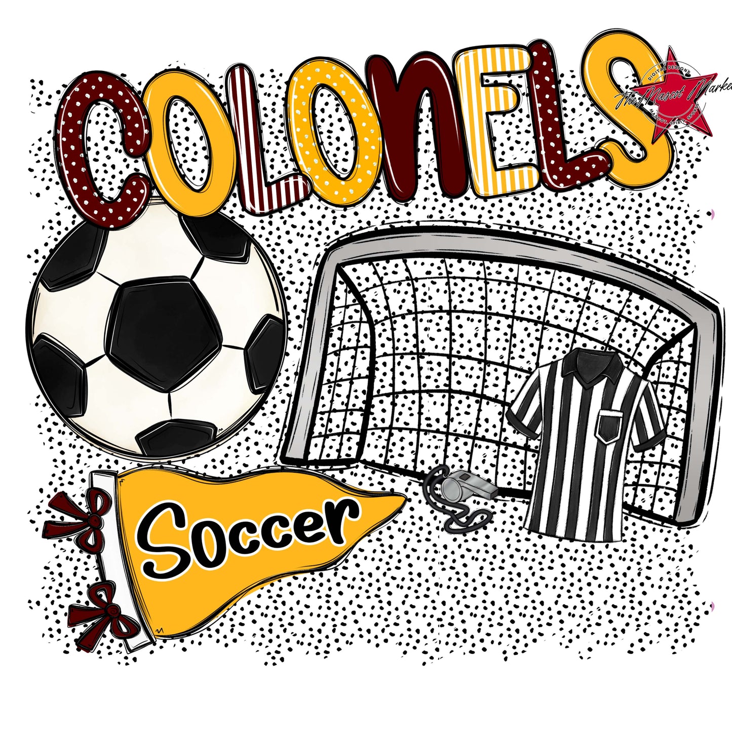 Colonels Soccer Spirit-Maroon & Yellow