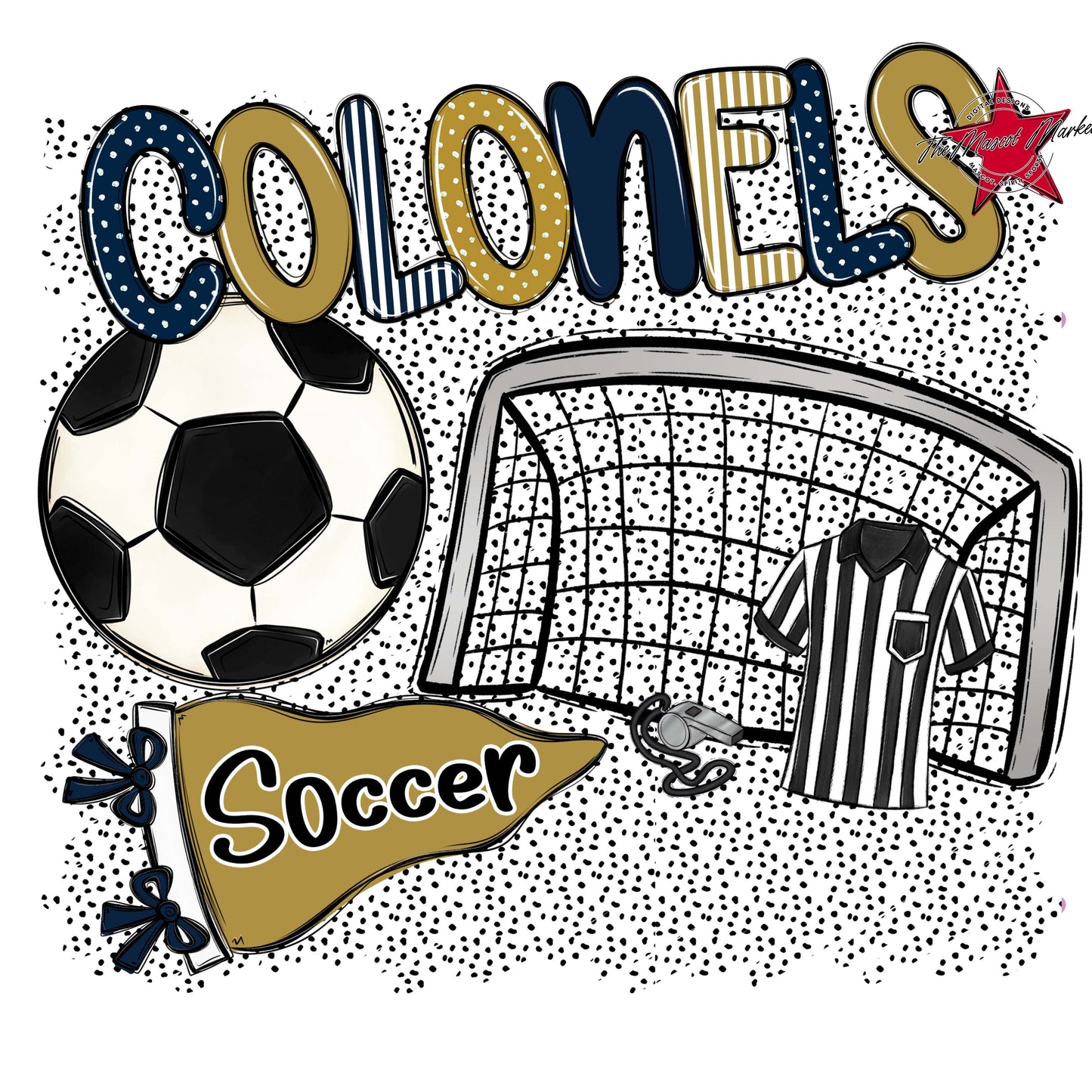 Colonels Soccer Spirit-Navy & Gold