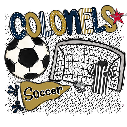 Colonels Soccer Spirit-Navy & Gold