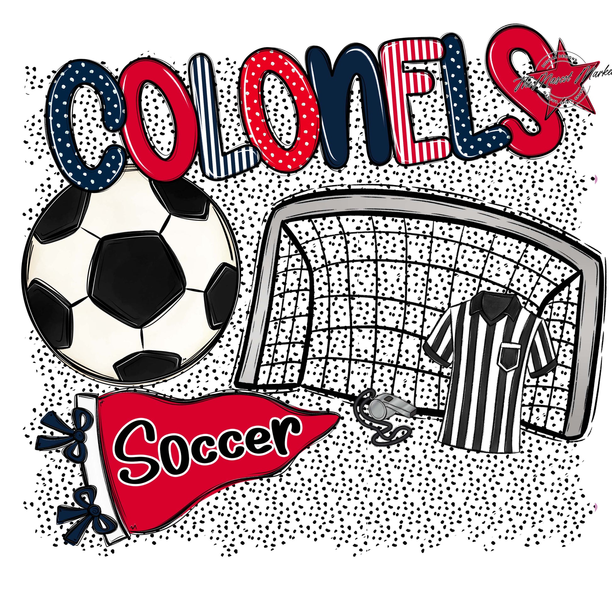 Colonels Soccer Spirit-Navy & Red