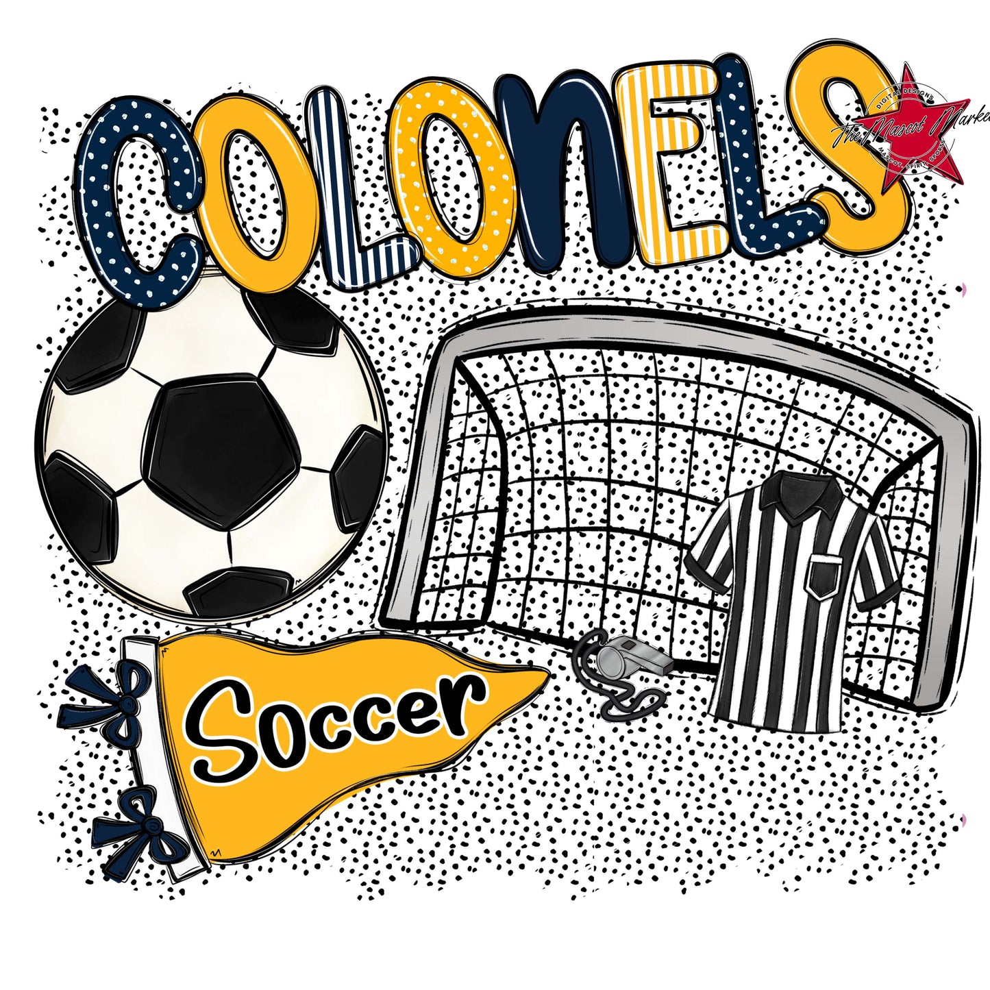 Colonels Soccer Spirit-Navy & Yellow