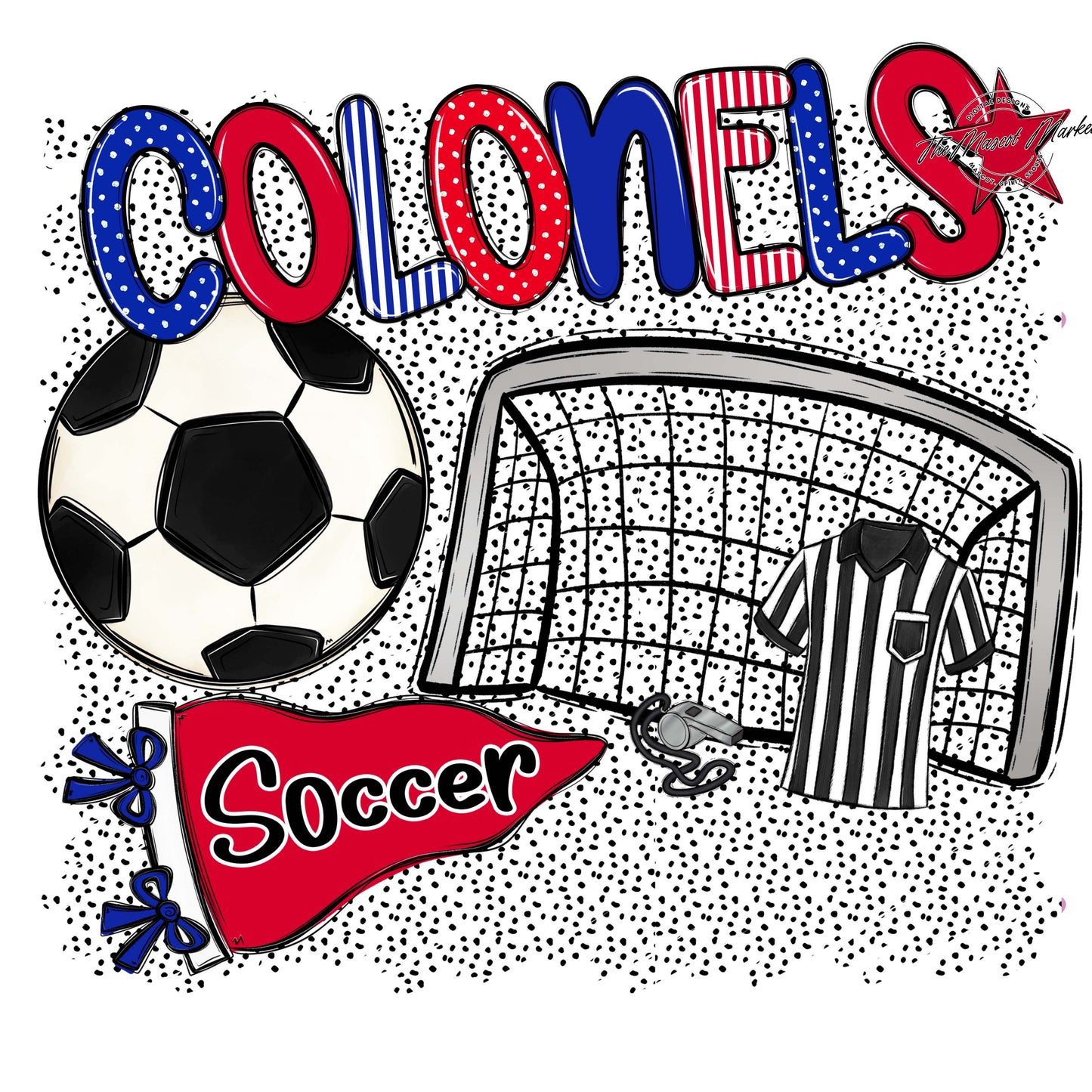 Colonels Soccer Spirit-Royal Blue & Red