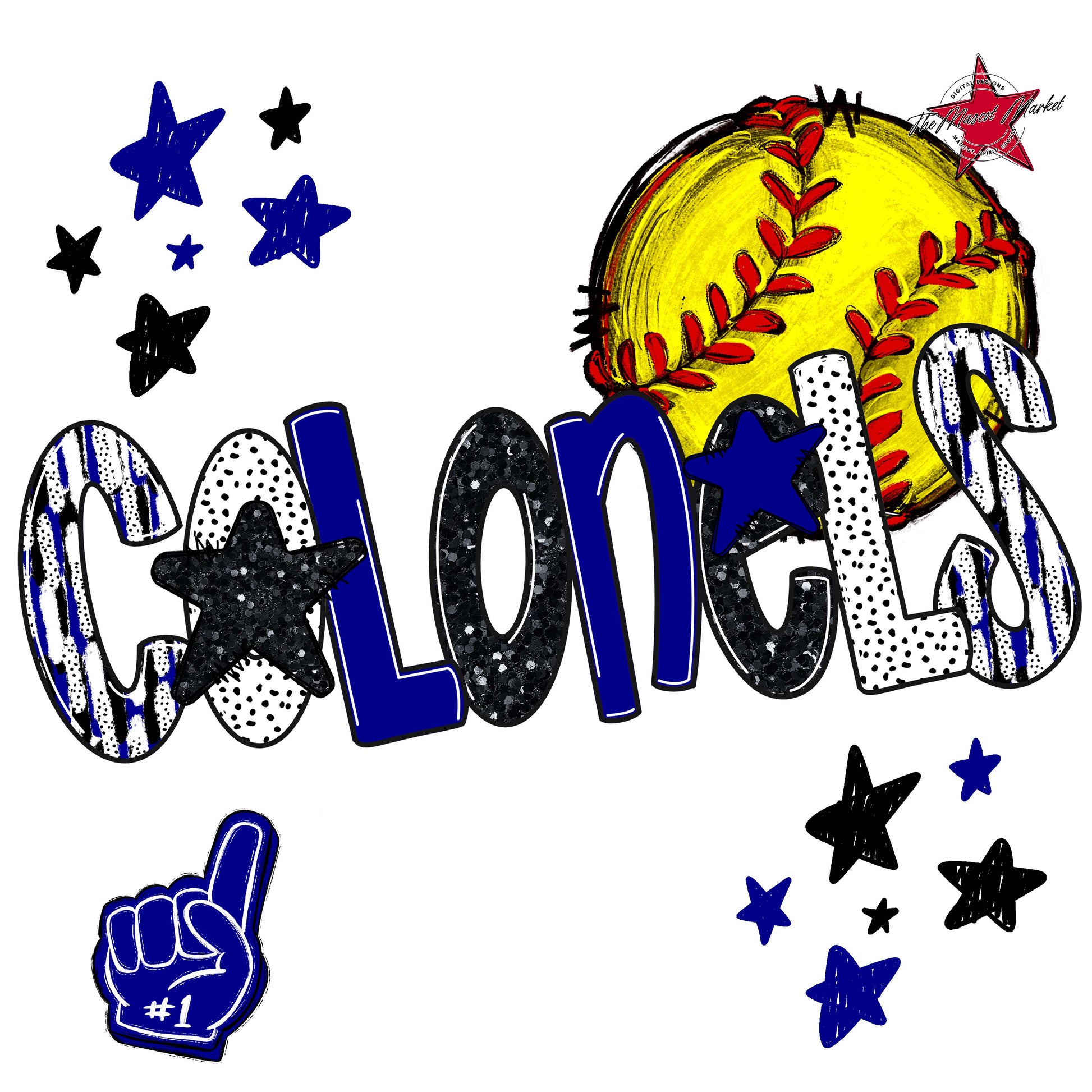 Colonels Softball Scrape-Blue