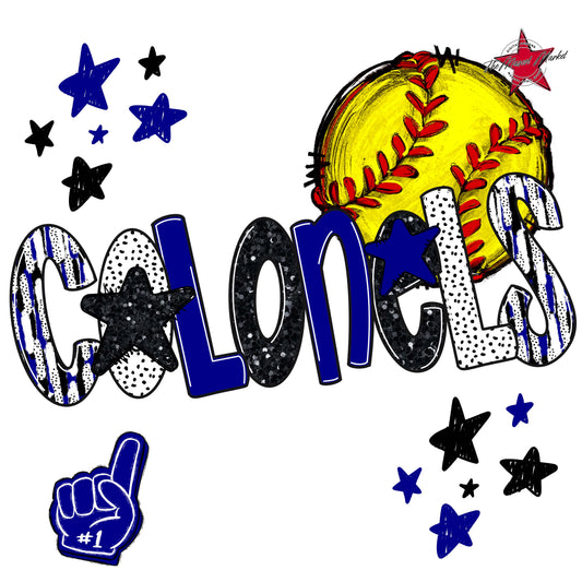 Colonels Softball Scrape-Blue
