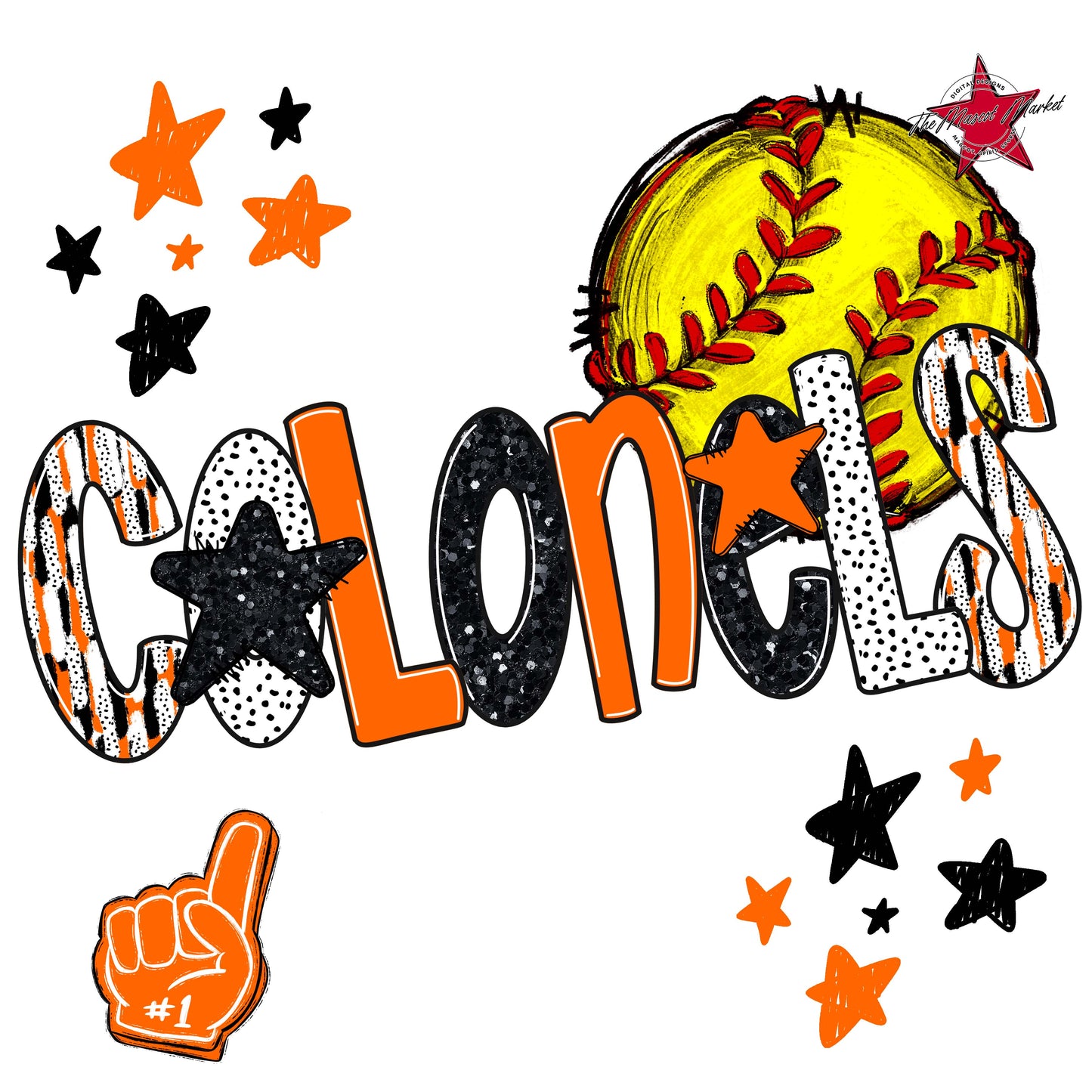 Colonels Softball Scrape-Orange