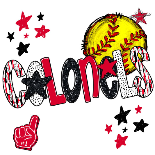 Colonels Softball Scrape-Red