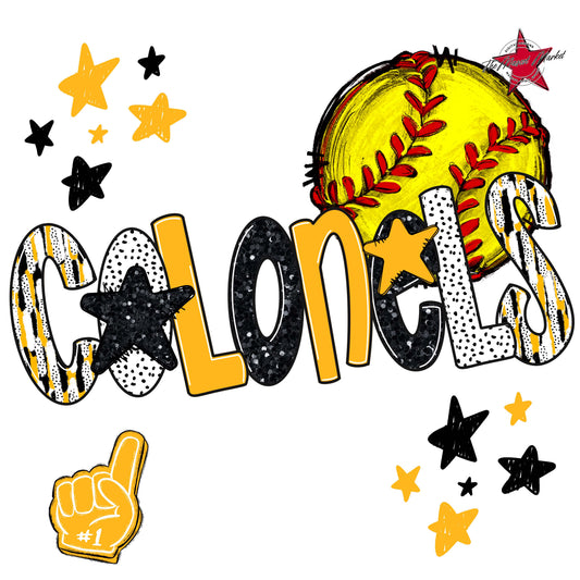 Colonels Softball Scrape-Yellow