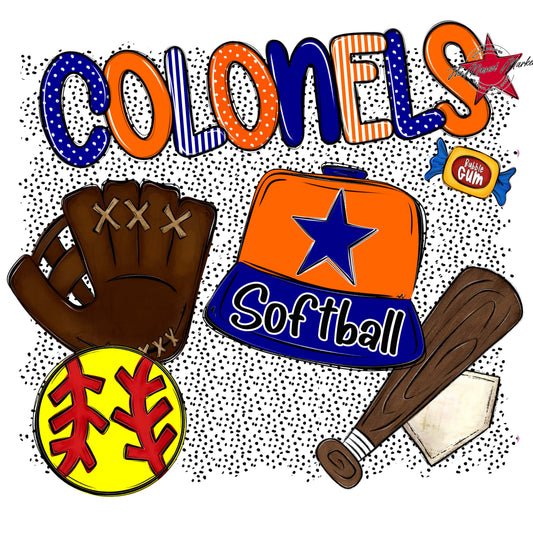 Colonels Softball Spirit-Blue & Orange