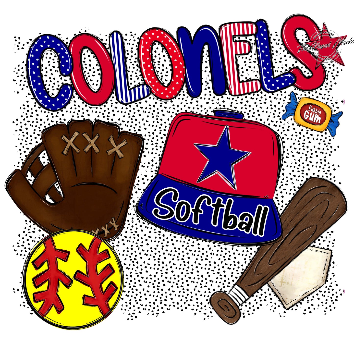 Colonels Softball Spirit-Blue & Red