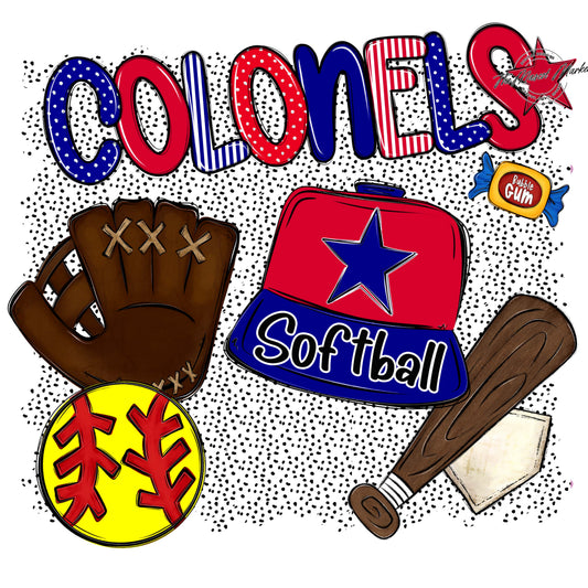 Colonels Softball Spirit-Blue & Red