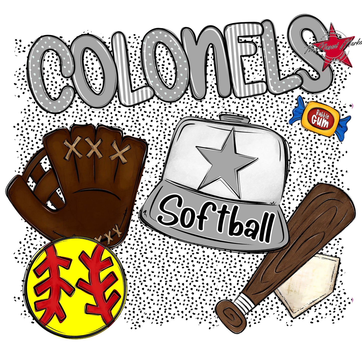Colonels Softball Spirit-Grey