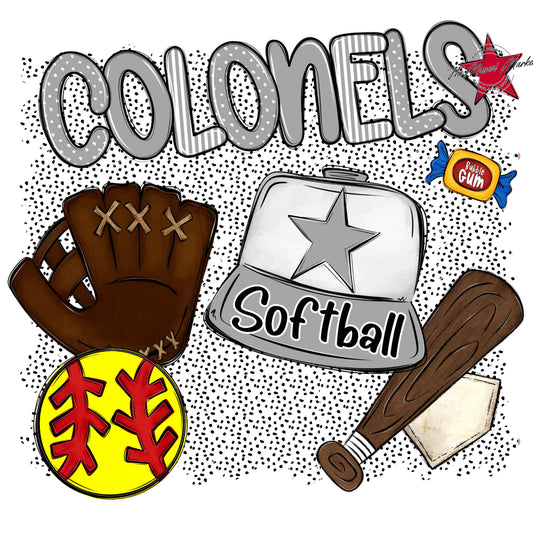 Colonels Softball Spirit-Grey