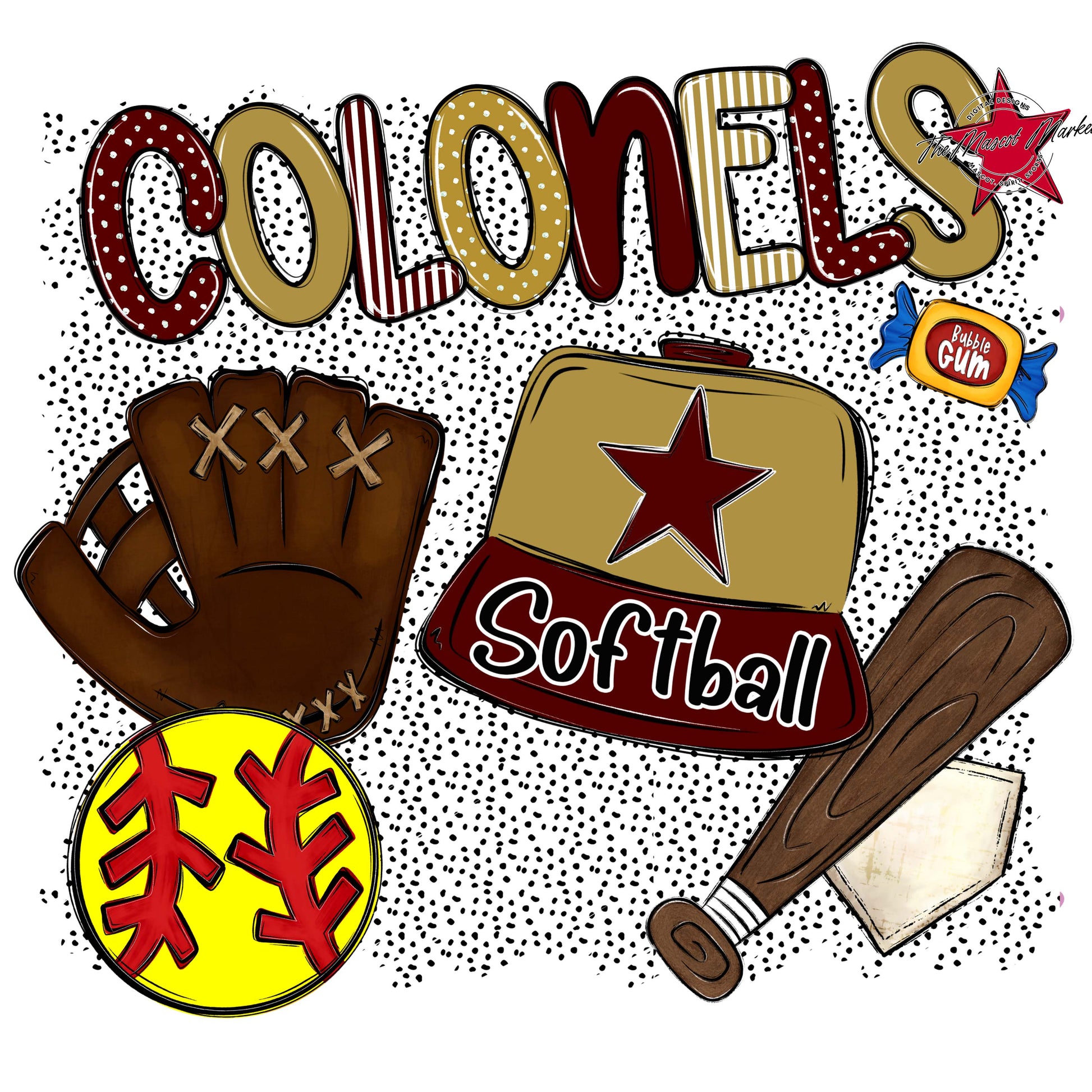 Colonels Softball Spirit-Maroon & Gold