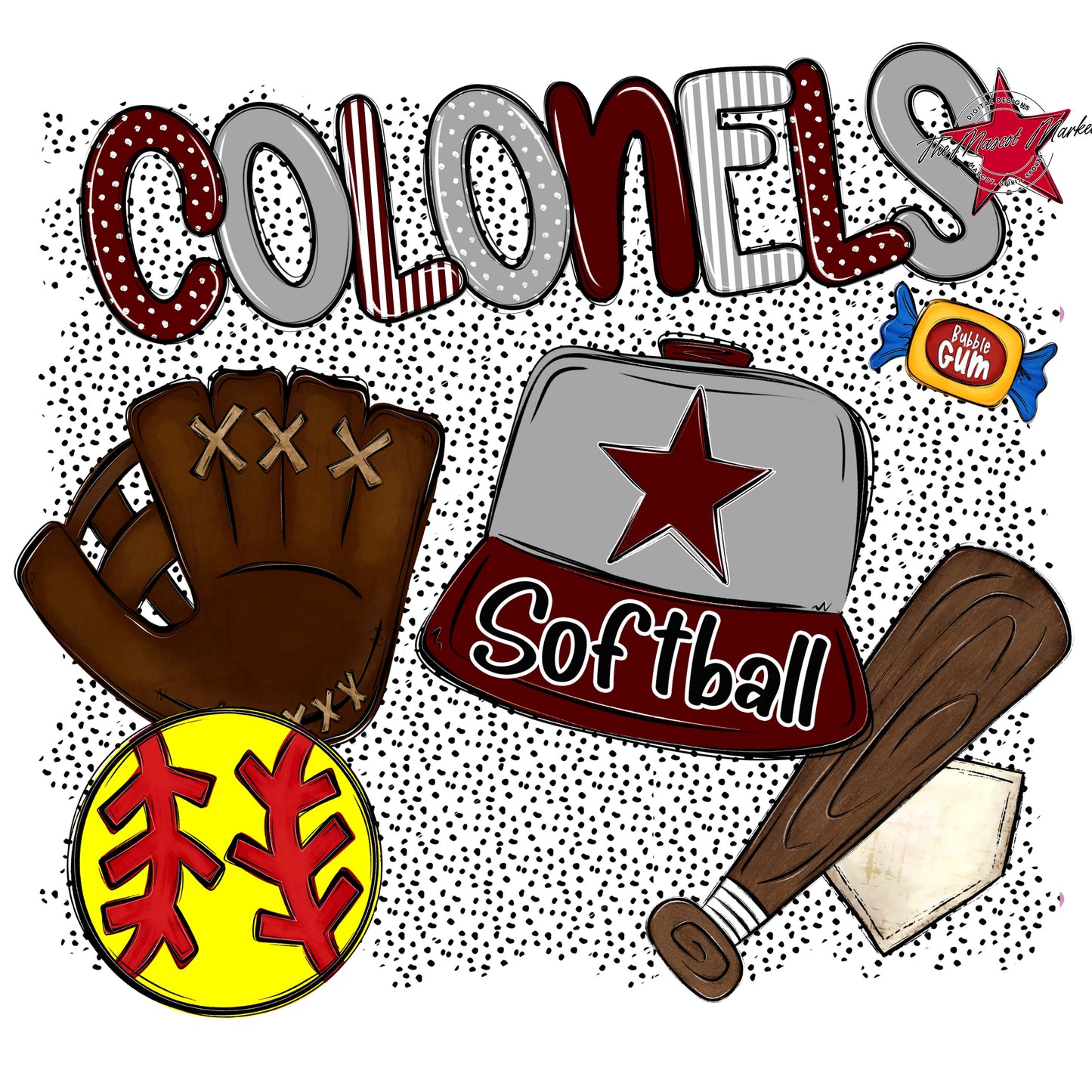 Colonels Softball Spirit-Maroon & Grey