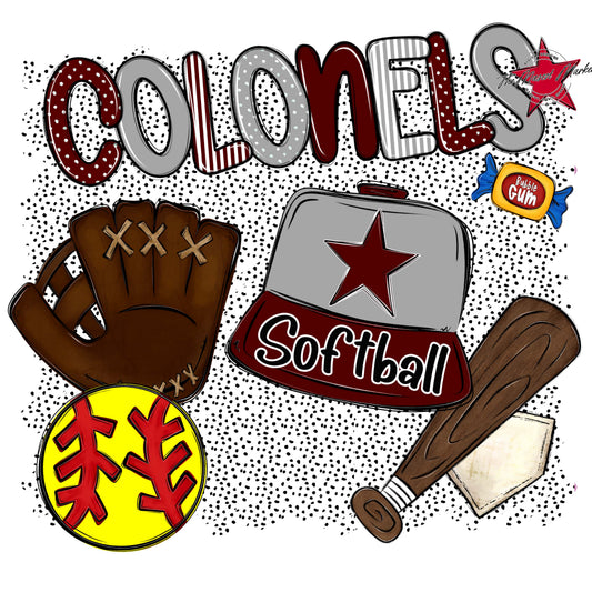 Colonels Softball Spirit-Maroon & Grey