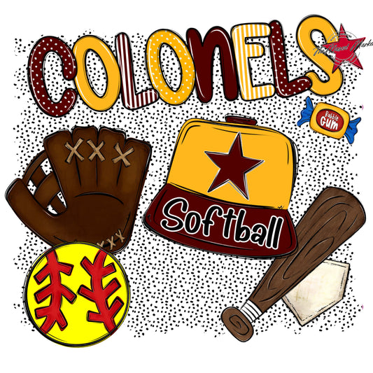 Colonels Softball Spirit-Maroon & Yellow