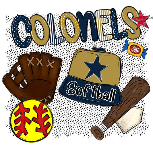 Colonels Softball Spirit-Navy & Gold