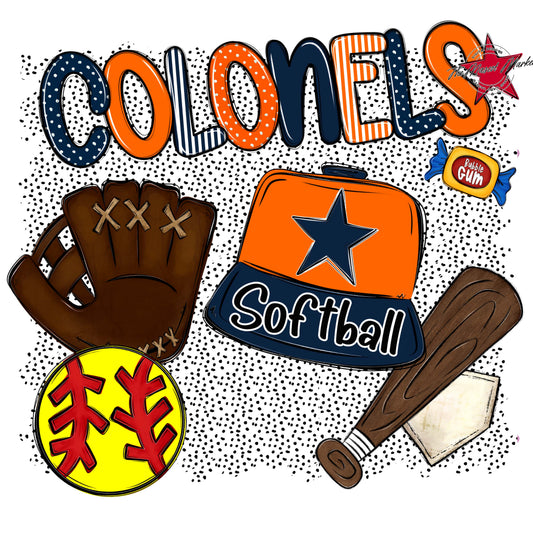 Colonels Softball Spirit-Navy & Orange
