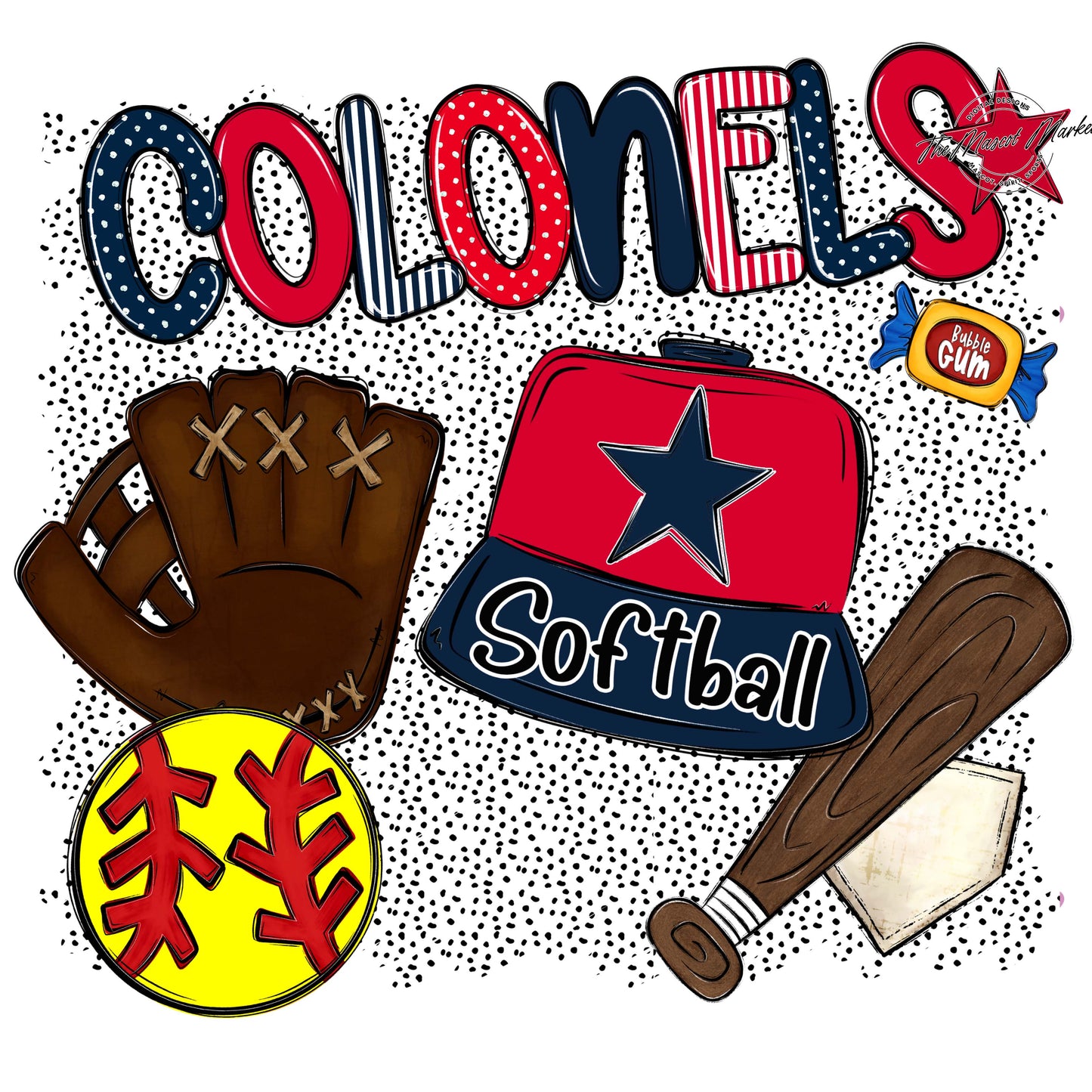 Colonels Softball Spirit-Navy & Red