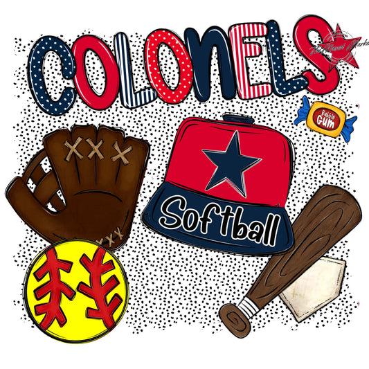 Colonels Softball Spirit-Navy & Red