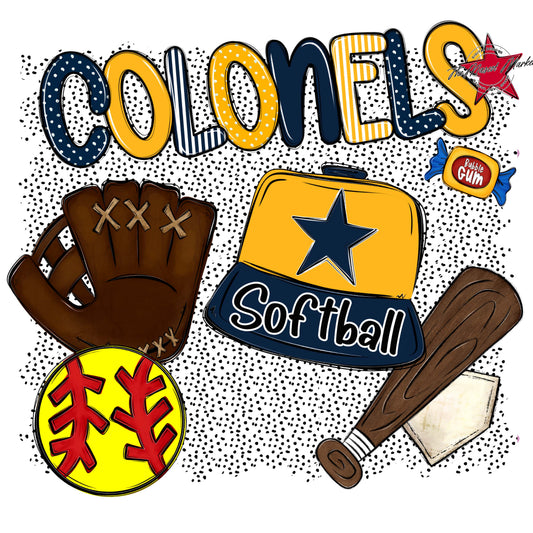 Colonels Softball Spirit-Navy & Yellow