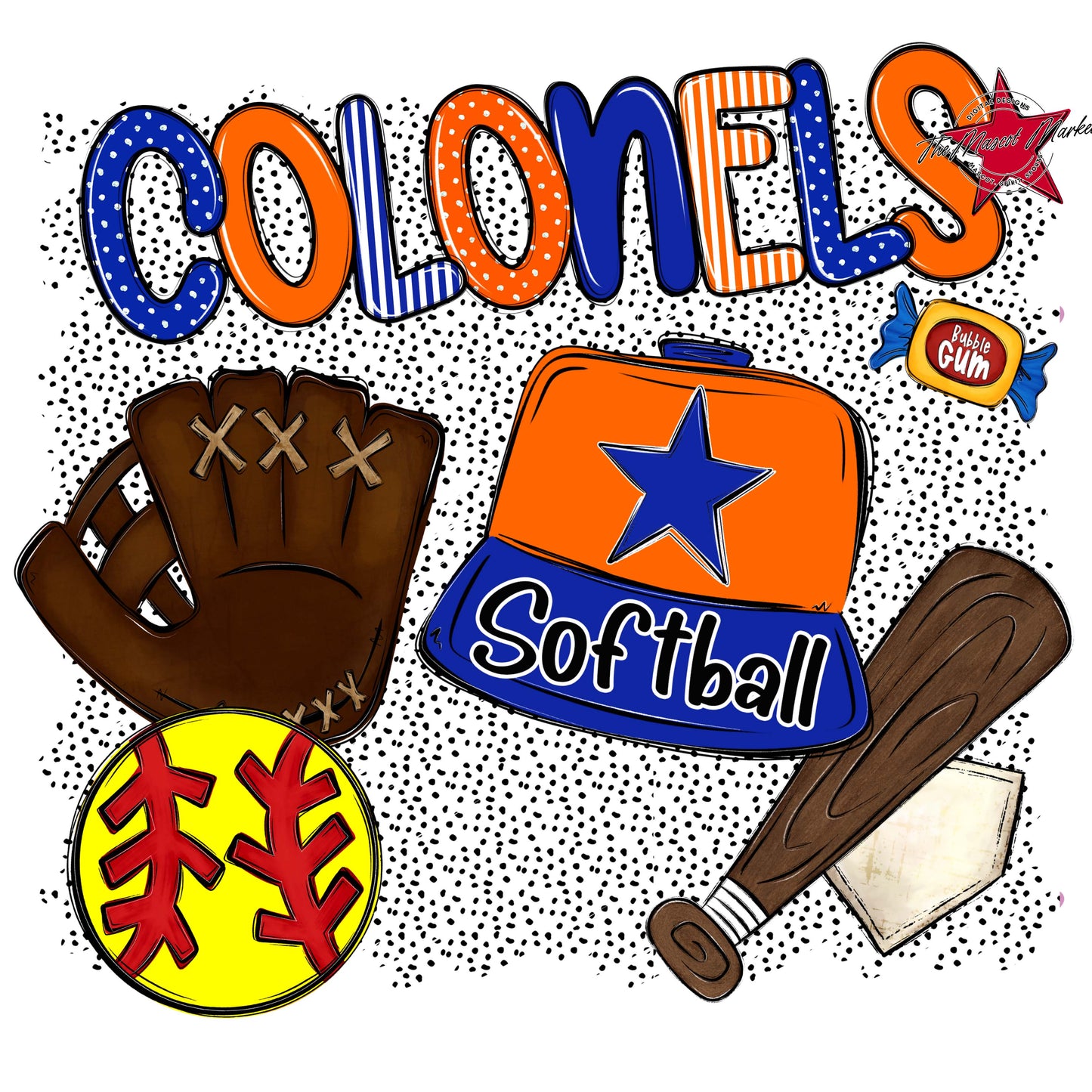 Colonels Softball Spirit-Royal Blue & Orange