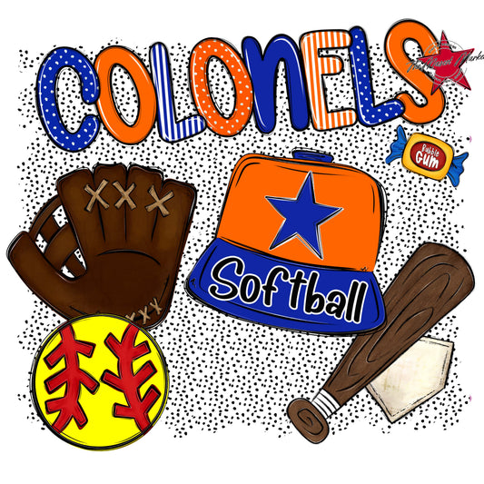 Colonels Softball Spirit-Royal Blue & Orange
