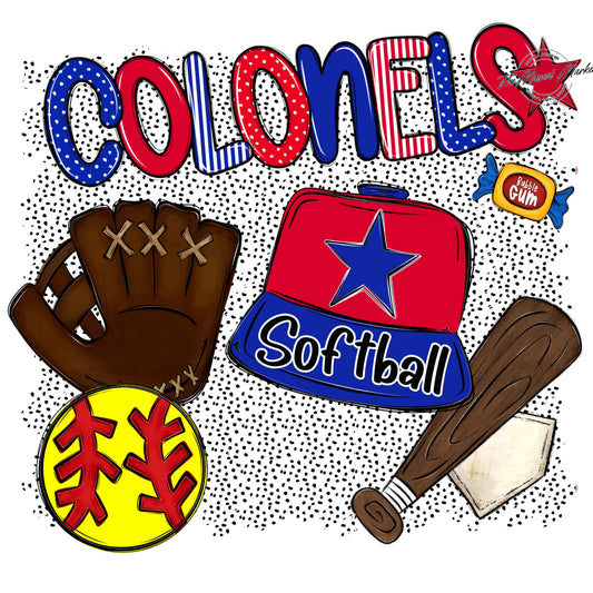Colonels Softball Spirit-Royal Blue & Red