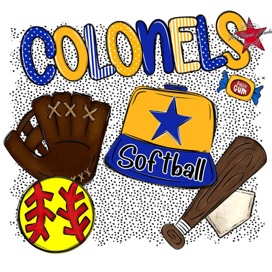 Colonels Softball Spirit-Royal Blue & Yellow