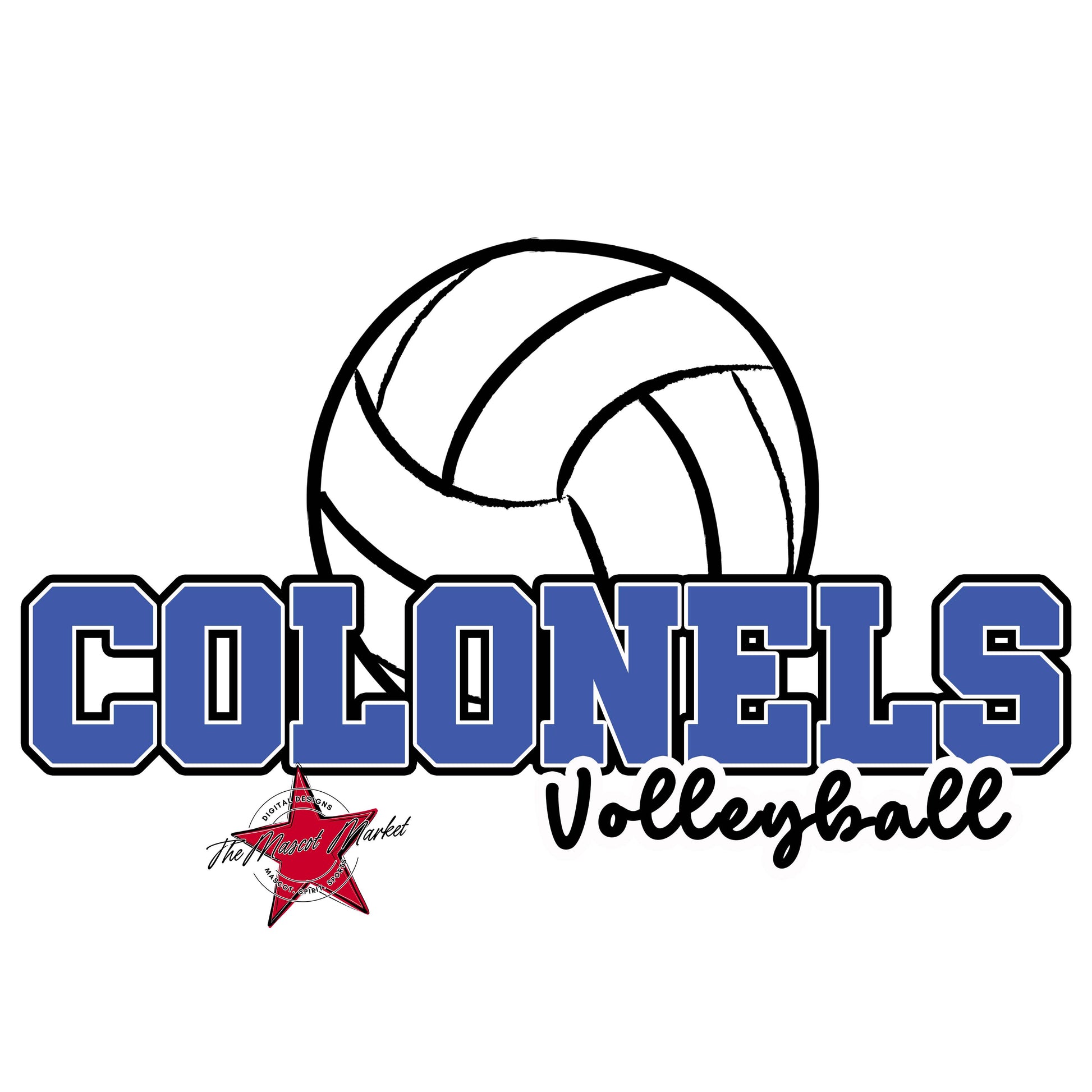 Colonels Varsity Volleyball-Off Blue