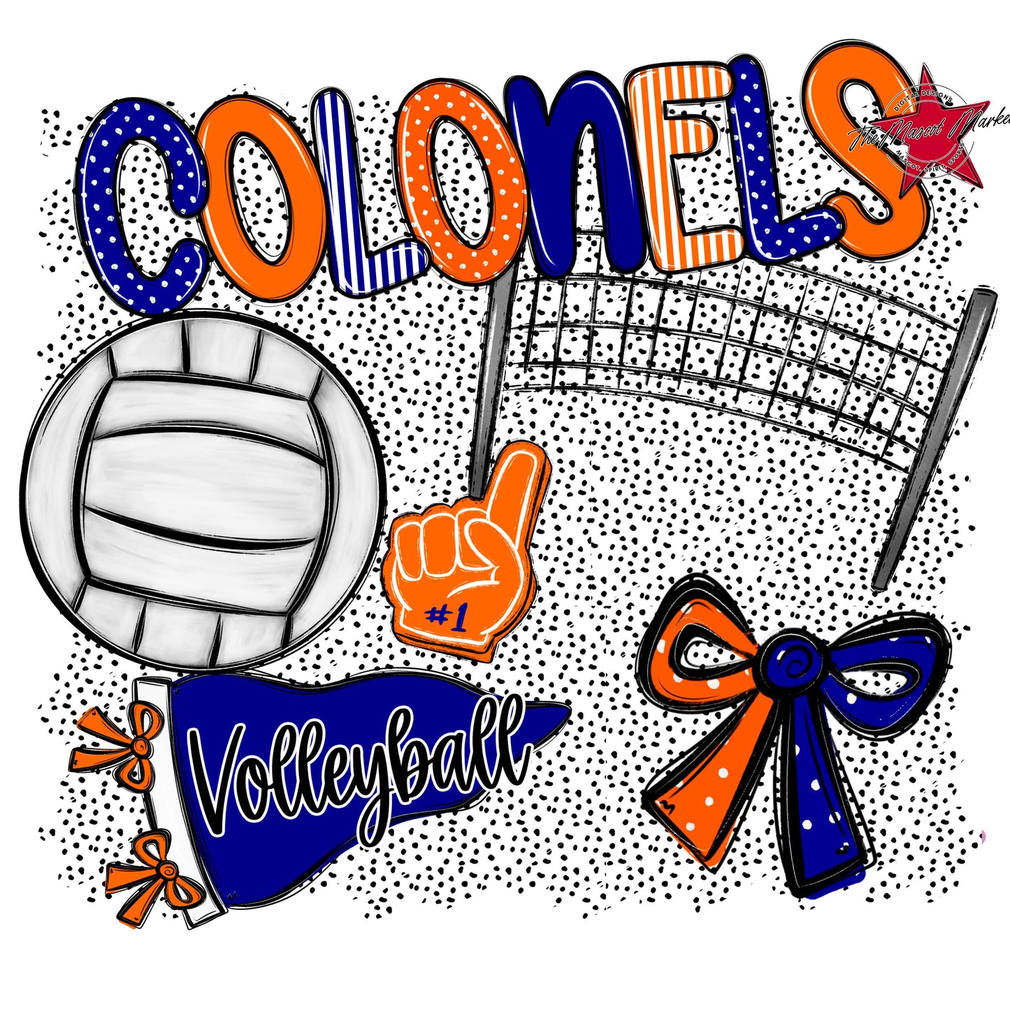 Colonels Volleyball Spirit-Blue & Orange