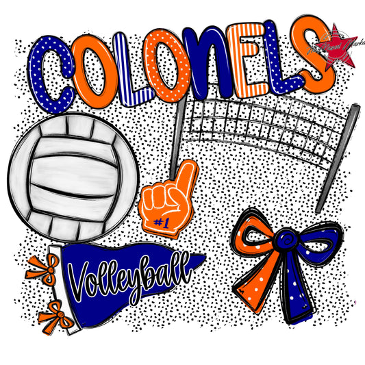 Colonels Volleyball Spirit-Blue & Orange