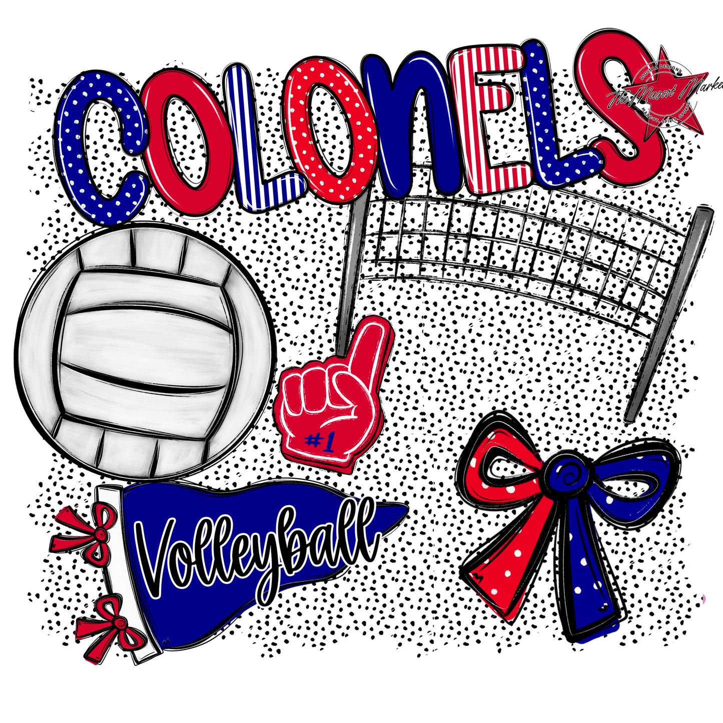 Colonels Volleyball Spirit-Blue & Red