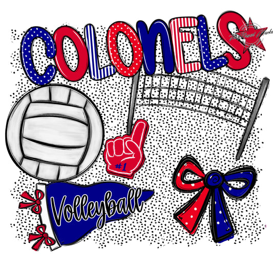 Colonels Volleyball Spirit-Blue & Red